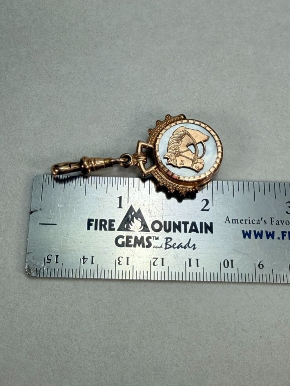 Antique Edwardian Gold Filled Horse & Carnelian Swivel Watch Fob Charm Pendant - Picture 8 of 9